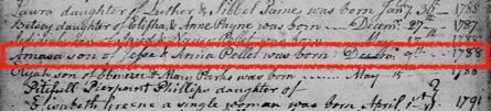 Amasa Pellet 1788 Birth